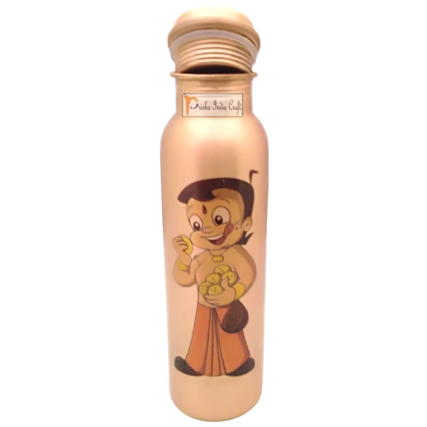 Digital Printed Pure Copper Water Bottle Kids School Water Bottle - Chhota Bheem Design, 1000 ML, 3 image