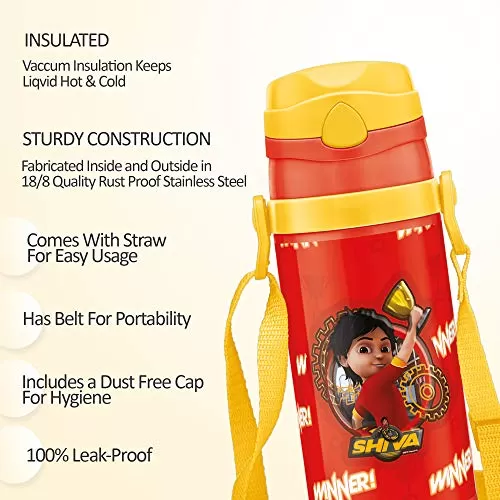 MILTON Campy 650 Shiva Stainless Steel Insulated Water Bottle 410 ml Red, 2 image