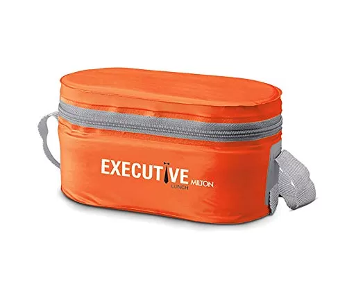 Executive Lunch Insulated Tiffin with 3 Leak-Proof Containers Orange Plastic/Stainless Steel21 in & Copperas 1000 Copper Bottle 920 ml 1 Piece Copper Combo, 3 image