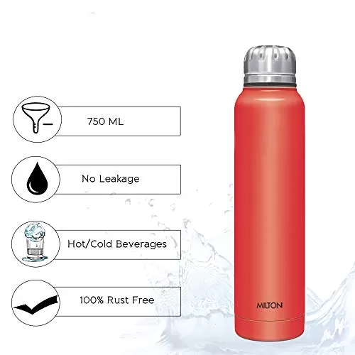 Thermosteel Slender Flask 750ml Red & Thermosteel Slender Flask 500ml Red Combo, 4 image