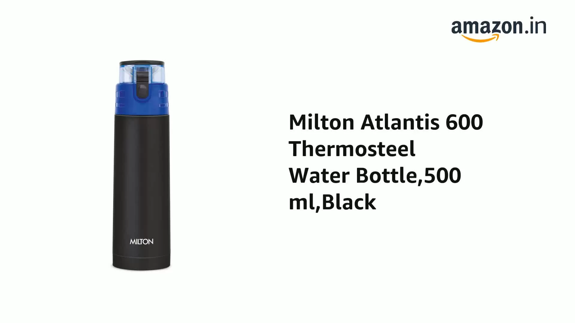Atlantis 600 Thermosteel WaterBottle500 mlBlack, 2 image