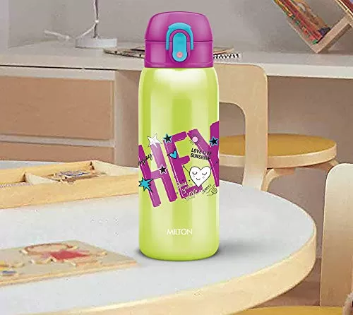 MILTON Jolly 475 Thermosteel KDs Water Bottle 390 ml Purple & Jolly 475 Thermosteel KDs Water Bottle 390 ml Green Combo, 6 image