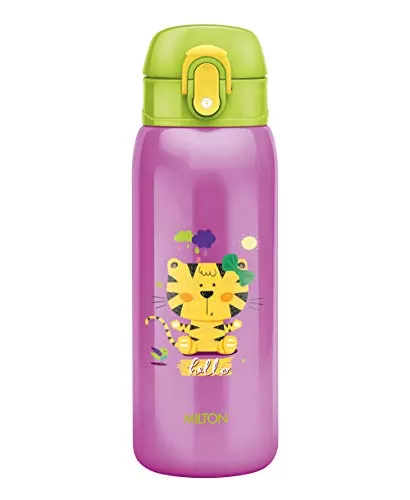 MILTON Jolly 475 Thermosteel KDs Water Bottle 390 ml Purple & Jolly 475 Thermosteel KDs Water Bottle 390 ml Green Combo, 2 image