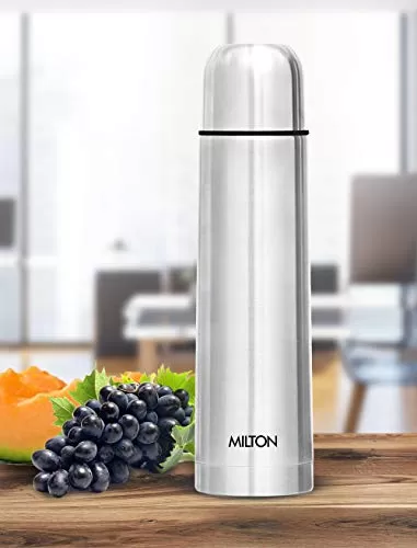 Thermosteel Duo Deluxe-1000 Bottle Style Vacuum Flask 1 Litre Silver + Thermosteel Flip Lid Flask 750 milliliters Silver, 6 image