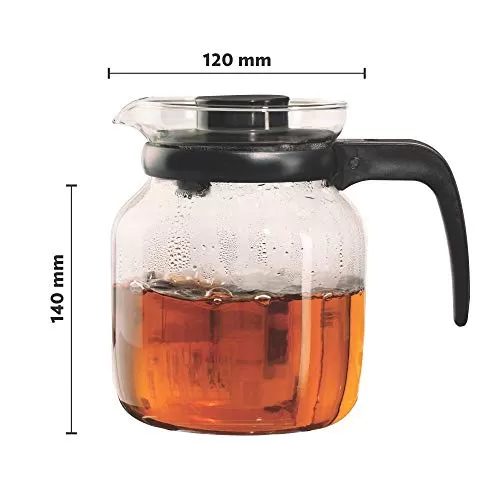SignoraWare Eleganza Carafe Flame Proof Glass Kettle with Stainer 1 Litre Transparent, 10 image