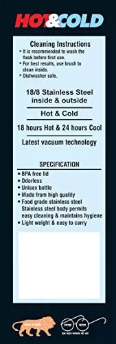 Hot & Cold Double Wall Vacuum Insulated Flask Water Bottle Stainless Steel 1000 ML Rose Gold, 4 image