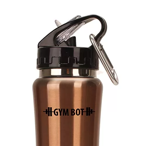 GymBot Stainless Steel Water Bottle 750 ml (Copper Finish), 2 image