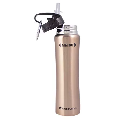GymBot Stainless Steel Water Bottle 750 ml (Copper Finish), 4 image