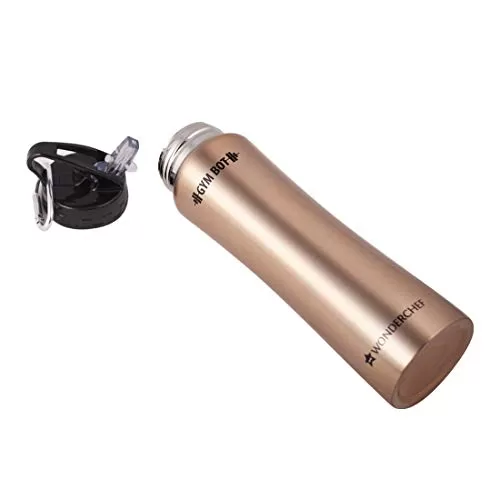 GymBot Stainless Steel Water Bottle 750 ml (Copper Finish), 5 image