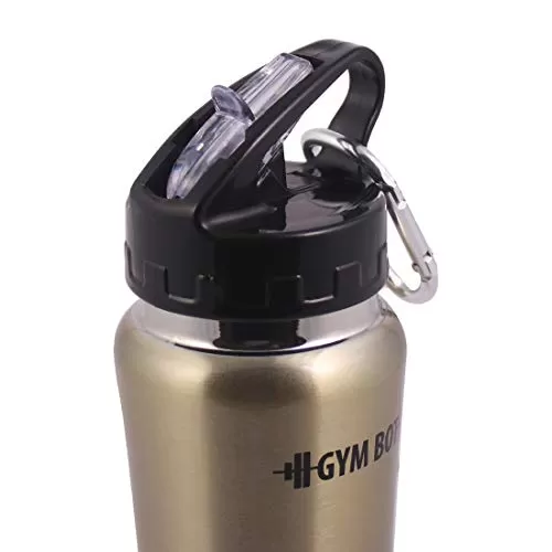 Wonderchef GymBot Stainless Steel Water Bottle 750 ml (Gold Finish), 6 image