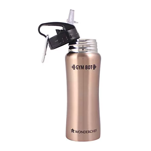 GymBot Stainless Steel Water Bottle 500 ml (Copper Finish), 2 image