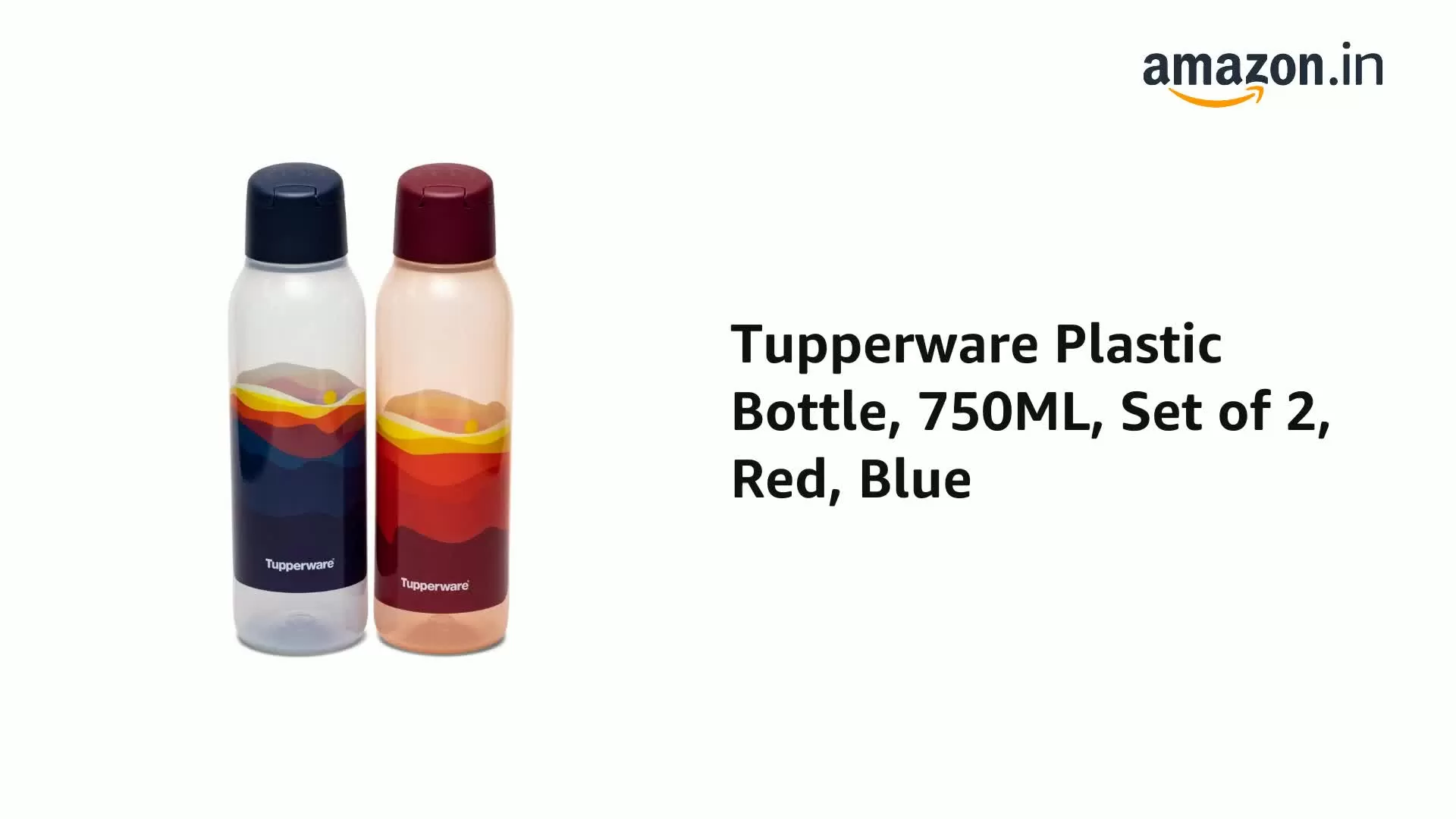 Plastic Bottle 750ML Set of 2 Red Blue, 2 image