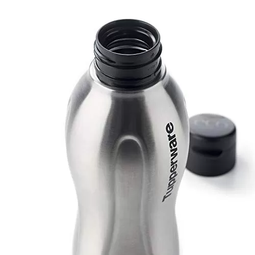 Stainless Steel Water Bottle Set of 1 880 ml Silver Black, 5 image