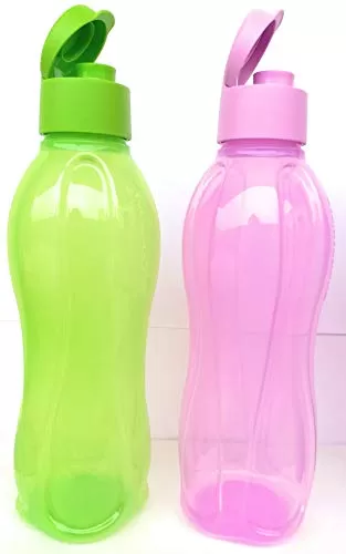 Aquasafe Plastic Fliptop Bottle Set 1 Litre Set of 4 Multicolour, 2 image