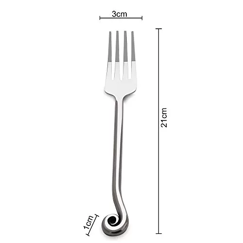 Premium Stainless Steel 6 Pieces Dinner Fork Antique Swirl Cutlery Set Handmade, 2 image