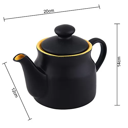 Ceramic Matt Black Tea Pot, 3 image