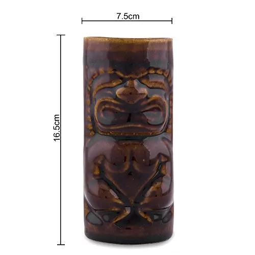 Handcrafted Ceramic Beer Mug 450 ml Tiki Tropical Bar Cocktail Mug Set of 2, 4 image