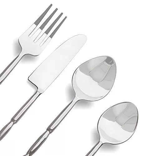 Premium Stainless Steel - Elegant Flatware 16 Pieces Regal Cuts Cutlery Set, 3 image