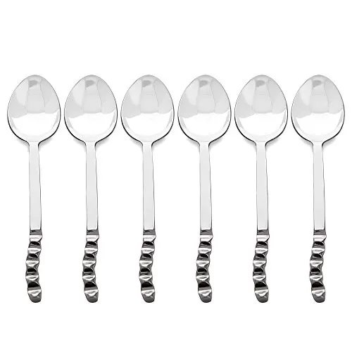 Premium Stainless Steel 6 Pieces Dinner Spoon Regal-Wriggle Cutlery Set Handmade