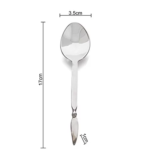 Premium Stainless Steel 6 Pieces Dessert/Cake Spoon Classic Wing-End Cutlery Set Handmade, 2 image