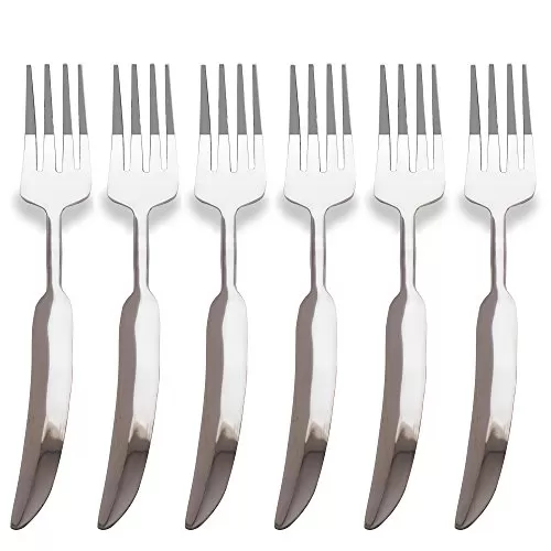 Premium Stainless Steel 6 Pieces Dinner Fork French Half-Wing Cutlery Set Handmade