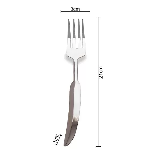 Premium Stainless Steel 6 Pieces Dinner Fork French Half-Wing Cutlery Set Handmade, 2 image