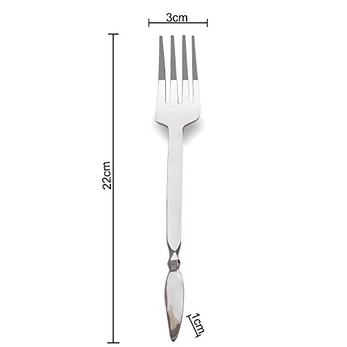 Premium Stainless Steel 6 Pieces Dinner Fork Classic Wing-End Cutlery Set Handmade, 2 image