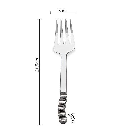 Premium Stainless Steel 6 Pieces Dinner Fork Regal-Wriggle Cutlery Set Handmade, 2 image