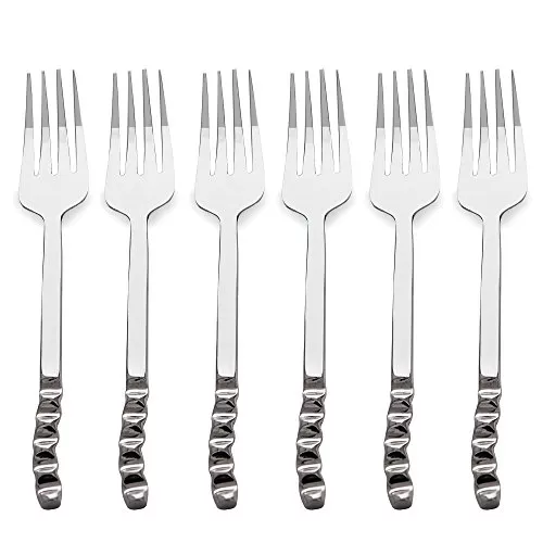 Premium Stainless Steel 6 Pieces Dinner Fork Regal-Wriggle Cutlery Set Handmade