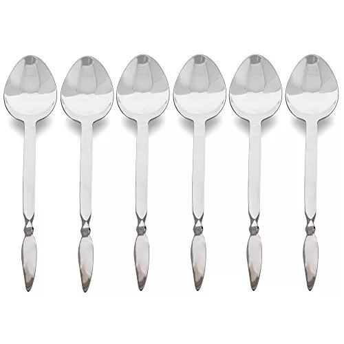 Premium Stainless Steel 6 Pieces Dinner Spoon Classic Wing-End Cutlery Set Handmade