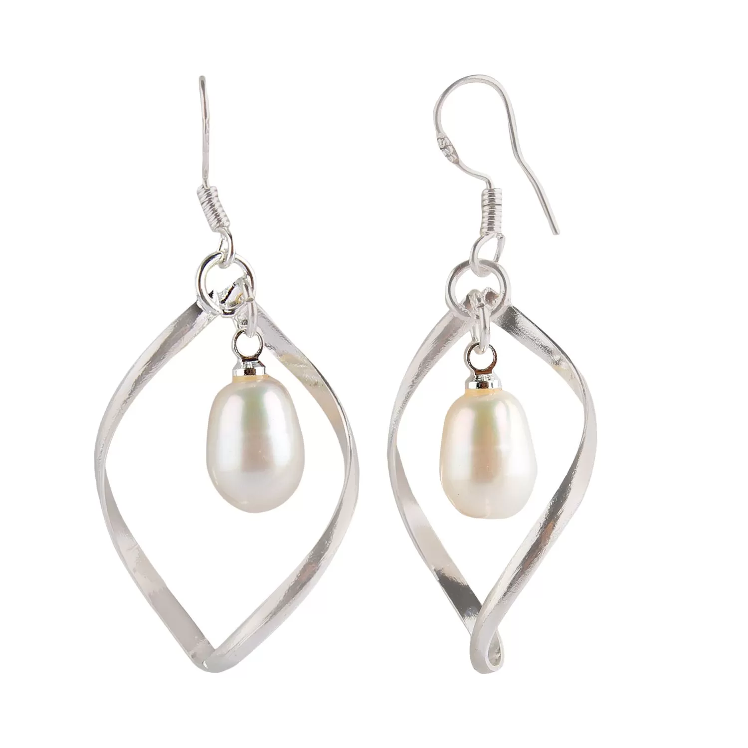 Stone pearl Dangler Earrings Art2, Color- White, For Women & Girls (Pack of 1 Pc.), 2 image