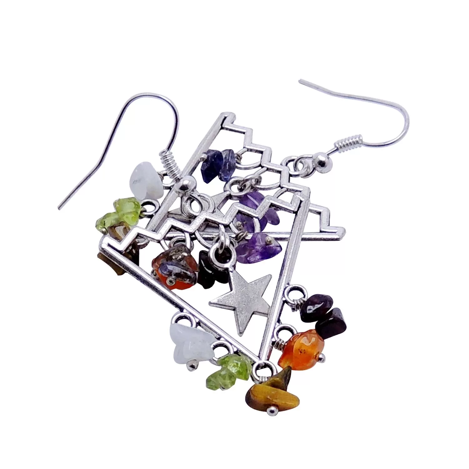 Multi Stone Star Cone Earing, Color- Multi color, For Women & Girls (Pack of 1 Pc.), 3 image