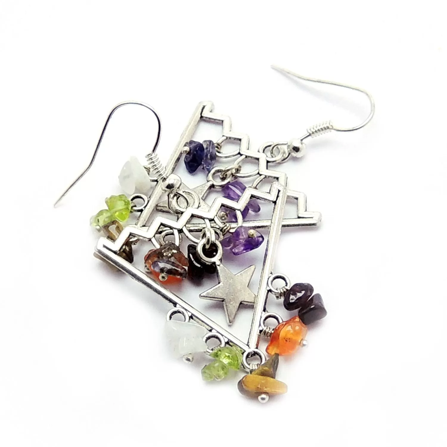 Multi Stone Star Cone Earing, Color- Multi color, For Women & Girls (Pack of 1 Pc.), 4 image