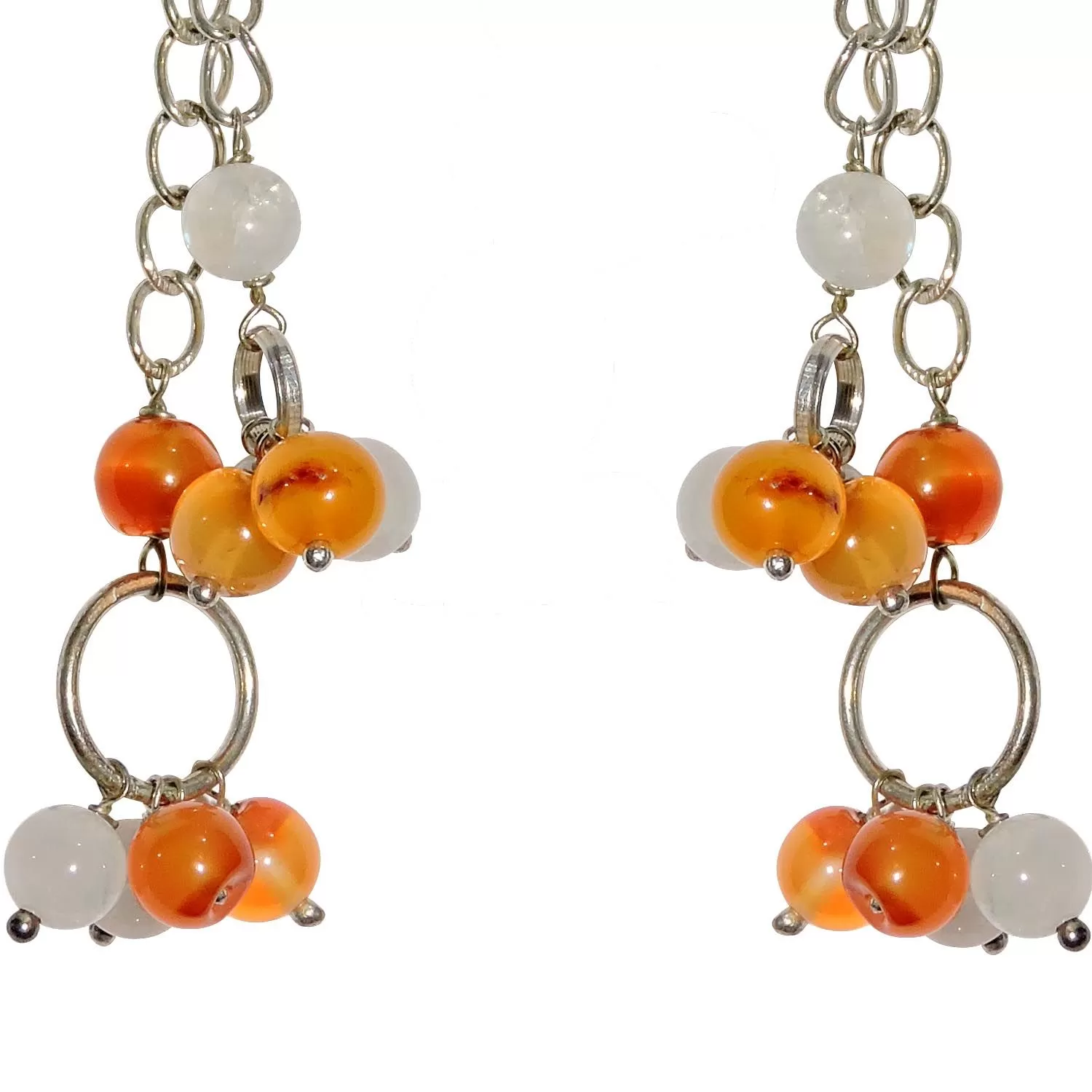 Stone Carnelian and Moonstone Semi-Precious Earrings, Color- Multicolor, For Women & Girls (Pack of 1 Pc.), 2 image