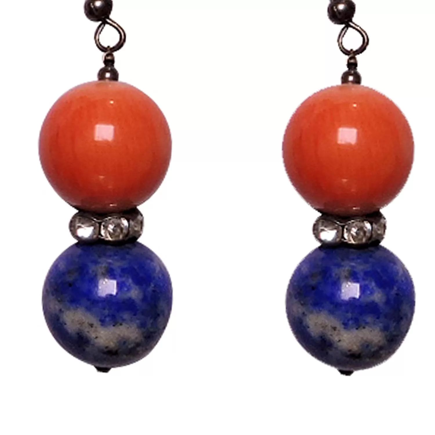 Stone Lapis and Color Pearl Earring, Color- Multicolor, For Men & Women (Pack of 1 Pc.), 2 image