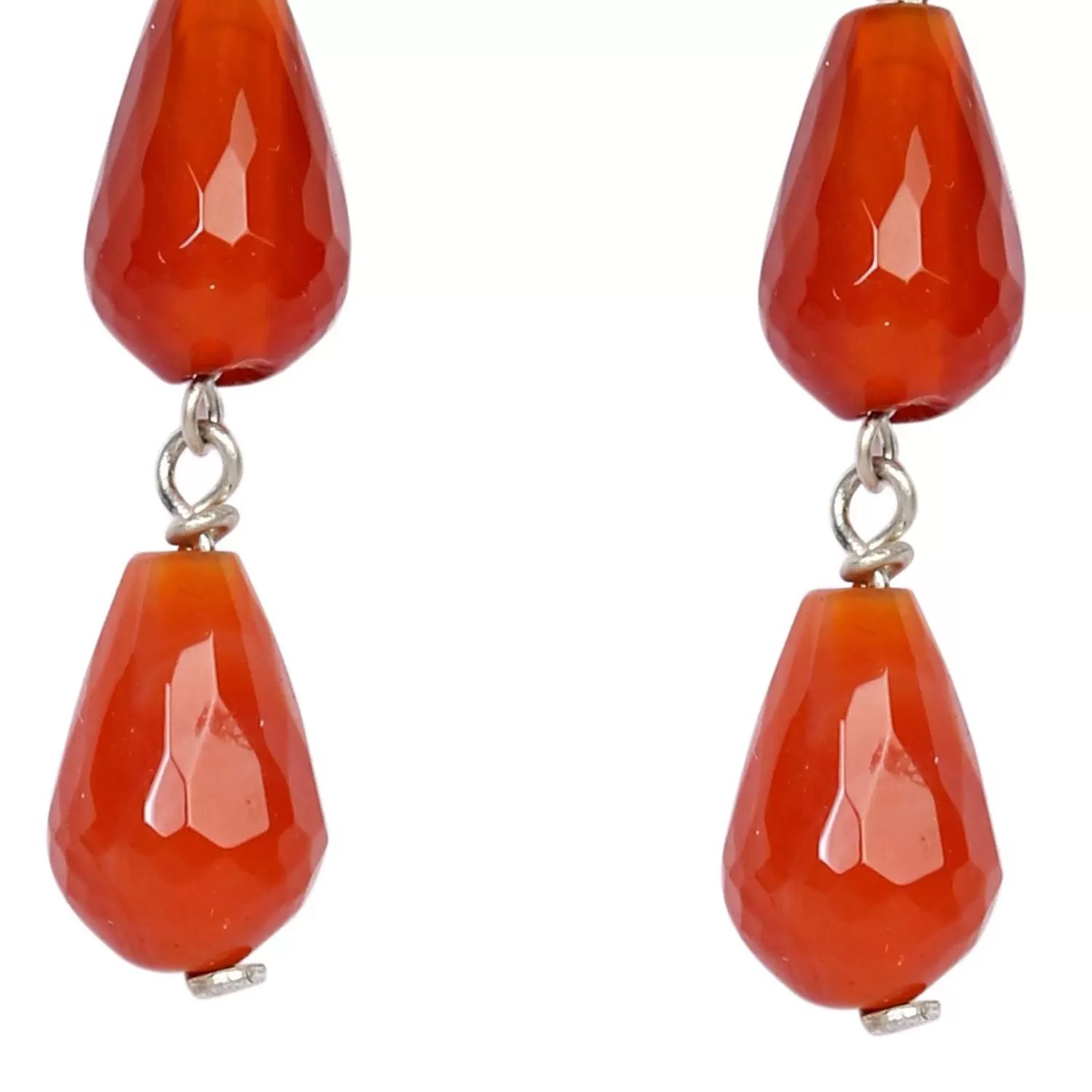 Stone Carnelian Semi-Precious Earrings, Color- Orange, For Women & Girls (Pack of 1 Pc.), 2 image