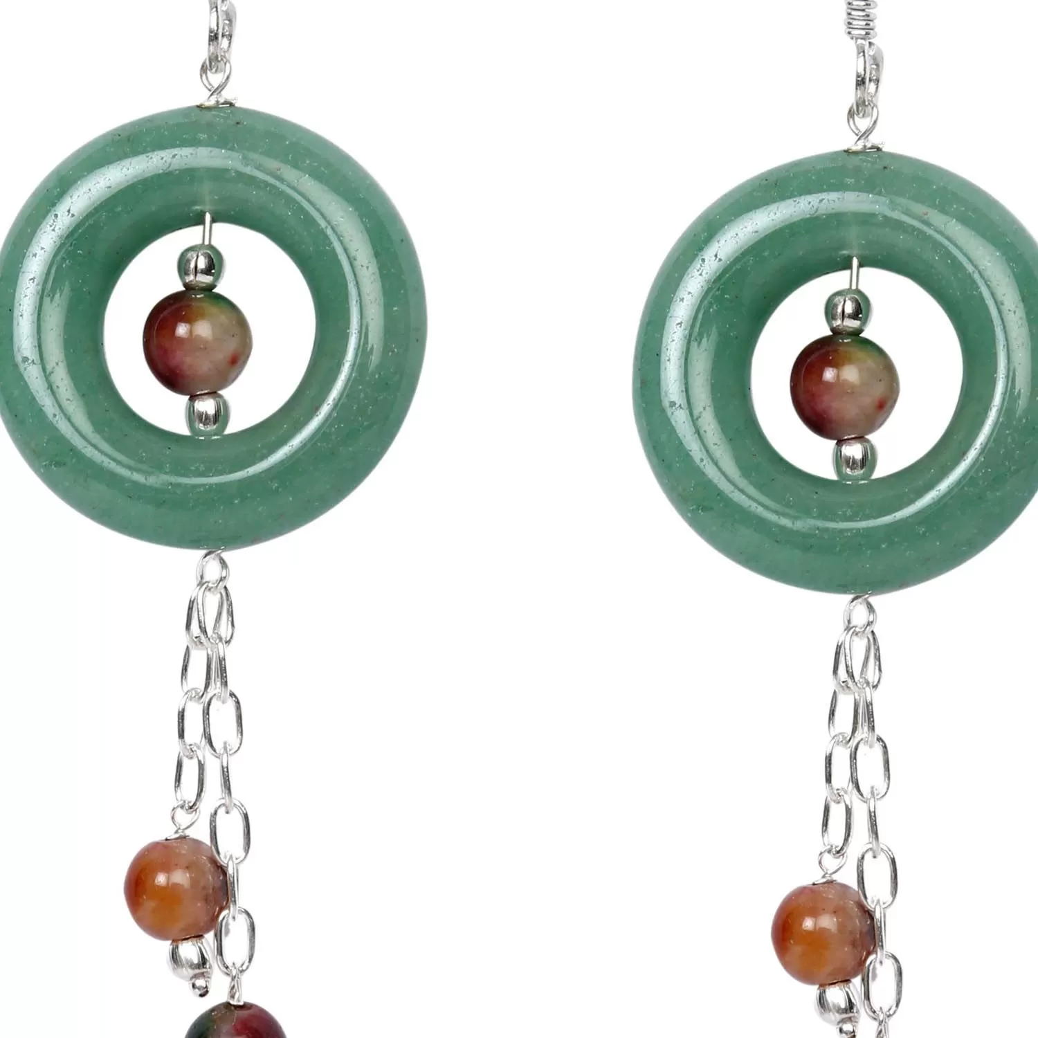 Stone Jade and Bloodstone Semi-Precious Earrings, Color- Multicolor, For Women & Girls (Pack of 1 Pc.), 2 image