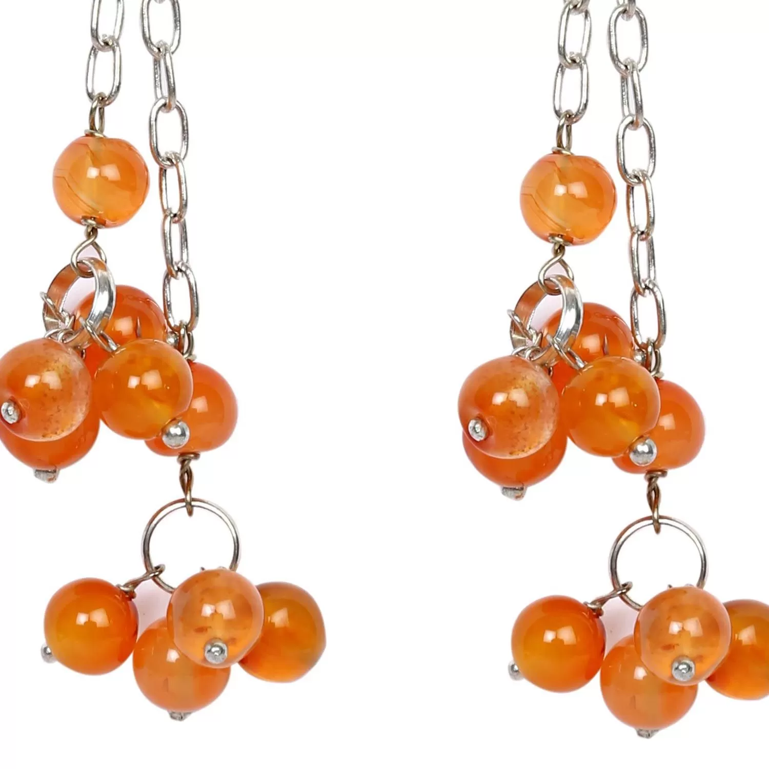 Stone Sardonyx Semi-Precious Earrings, Color- Orange, For Women & Girls (Pack of 1 Pc.), 2 image