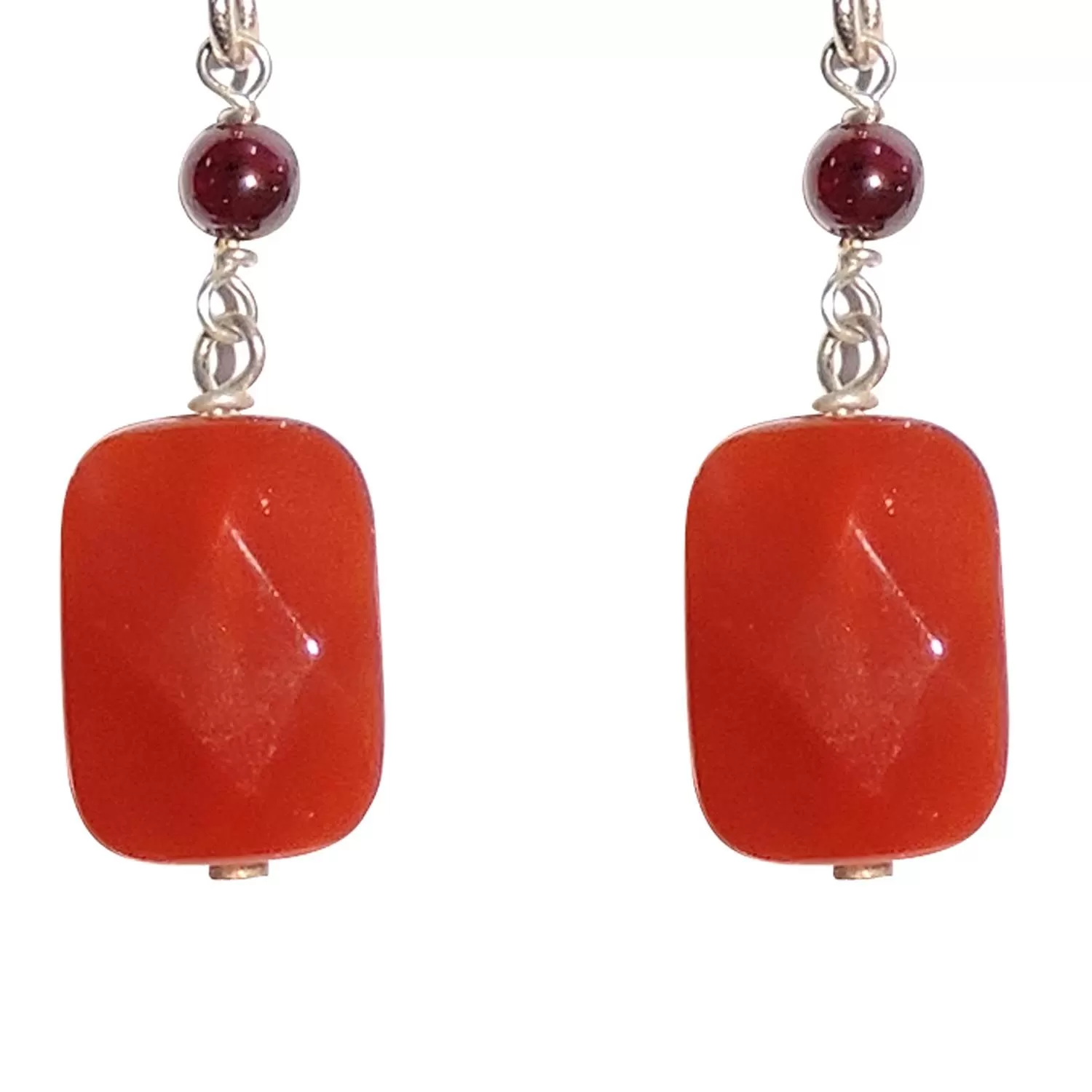 Stone Traditional Carnelian Semi-Precious Earrings , Color- Red & Orange, For Women & Girls (Pack of 1 Pc.), 2 image