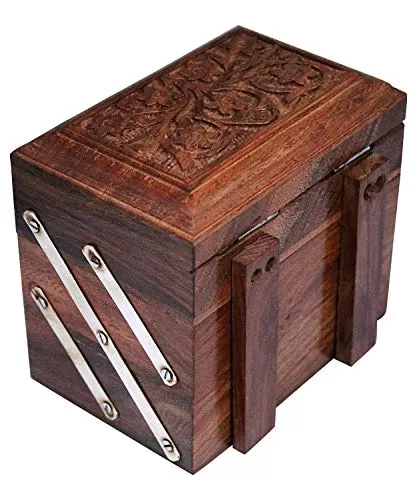 Wooden Jewellery Box | Jewel Organizer for Women's | Handicrafts Gift Items for Girls, 2 image