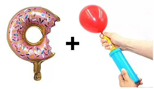 Mini Donut Foil Balloon and Balloon Pump for Theme Party