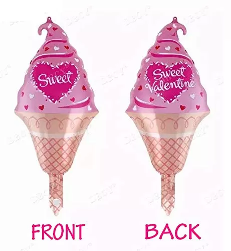 Sweet Valentine Ice Cream Shape Small Foil Balloon for Decorations - Pack of 3