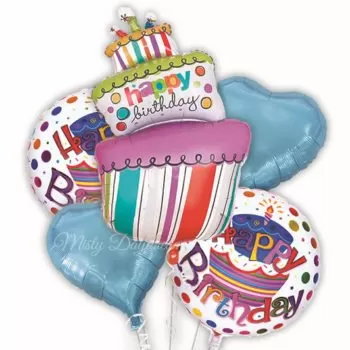 Brthday Cake Foil Helium Balloons