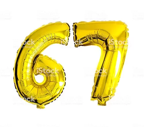 Number 67 Foil Balloon for Brthday Anniversary Celebration
