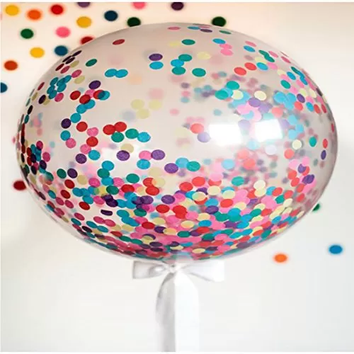 Fancy Big Transparent Balloons with Confetti Filled (Pack of 2)
