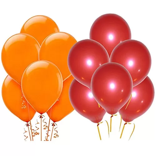 Solid Metallic Balloons (Red Orange Pack of 25) Free Banner