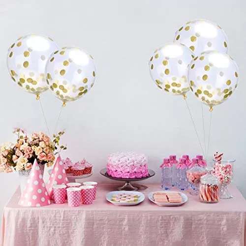 50th Brthday Decorations with Pump Number Foil Balloon and Confetti Latex Balloons Bouquet