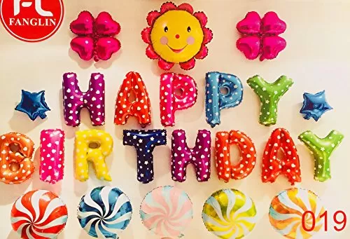 Happy Brthday Letter Foil Balloons Set