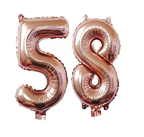 Rose Gold Number 58 Fifty Eight Foil Balloon 16" Inch Balloon