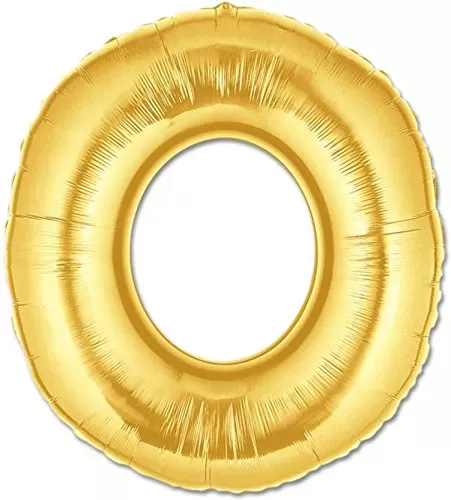 Solid O Letter Foil Balloon 17" Inch Balloon (Gold Pack of 1)